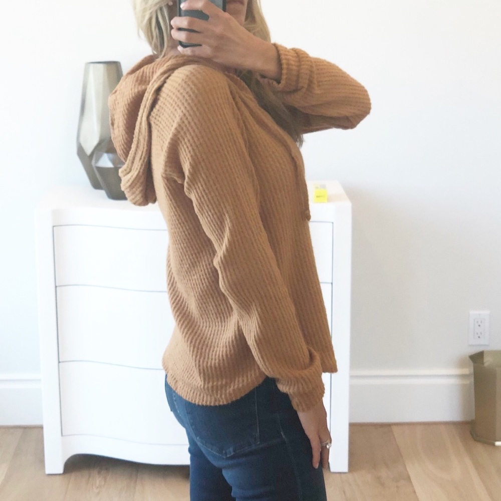 Golden Waffle Hacci Loose Fit Hoodie Large - Picture 6 of 7